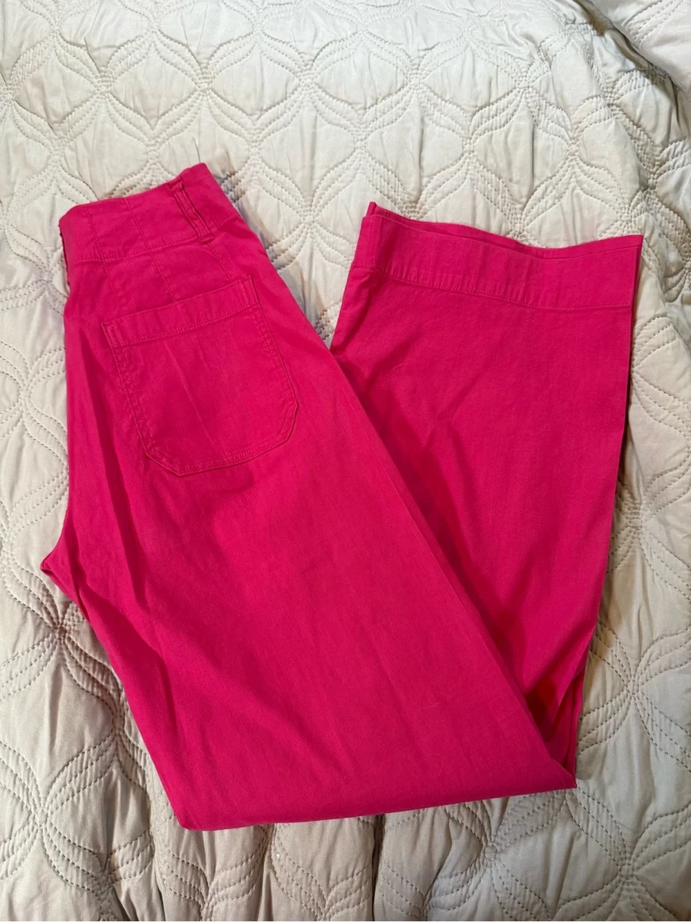 Maeve Anthropologie Colette Pink Wide Leg Ankle Pants Womens 25 - Picture 10 of 12